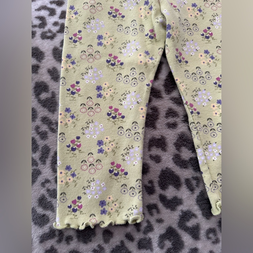Gymboree Floral Print Leggings in Green Size 12-18 months - Picture 10 of 12